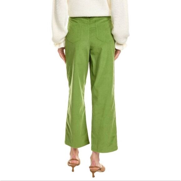 Frances Valentine Women’s Jane Moss Green Wide Leg Crop Corduroy Pant - Picture 4 of 11